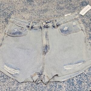 PacSun Faded Blue Distressed Jean Shorts